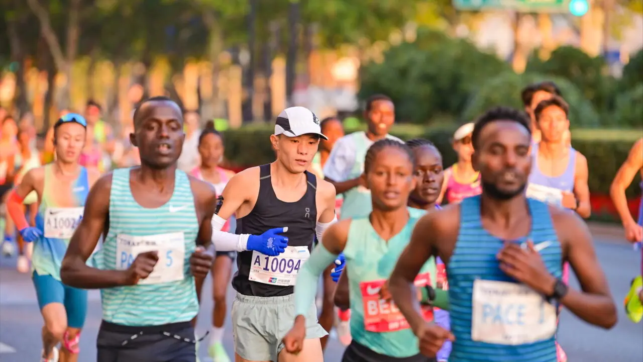 Runners from across the globe take part in the Shanghai Marathon